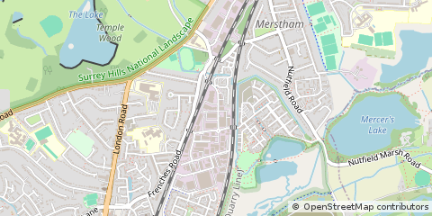 Map of Redhill, Surrey