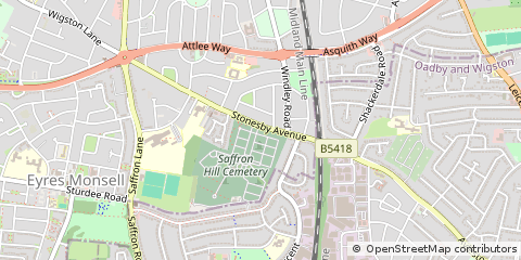 Map of Leicester, Leicestershire
