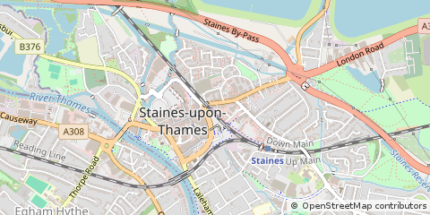 Map of Staines, Middlesex