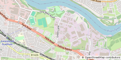 Map of Gateshead, Tyne & Wear