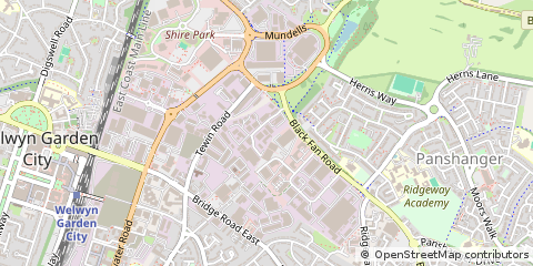 Map of Welwyn Garden City, Hertfordshire