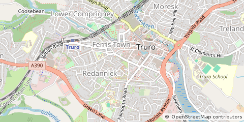 Map of Truro, Cornwall