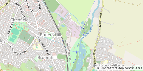 Map of Nottingham, Nottinghamshire