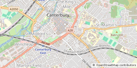 Map of Canterbury, Kent