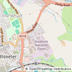 Map of Uttoxeter, Staffordshire