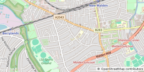 Map of NEW Malden, Surrey