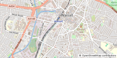 Map of Walsall, West Midlands