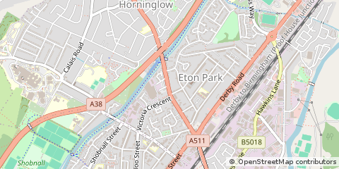 Map of Burton-on-Trent, Staffordshire