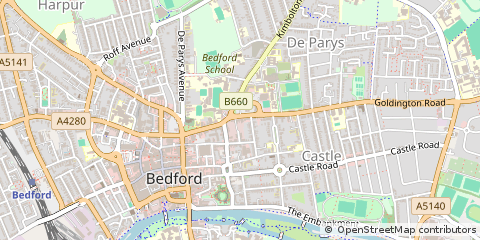 Map of Bedford, Bedfordshire