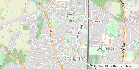 Map of Guildford, Surrey