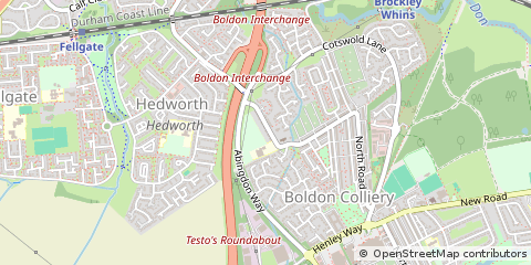 Map of Boldon Colliery