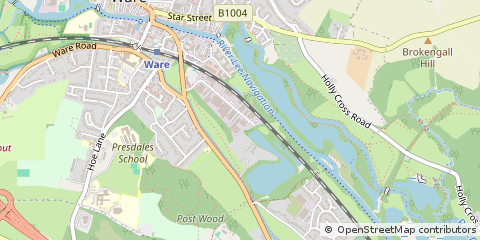 Map of Ware, Hertfordshire