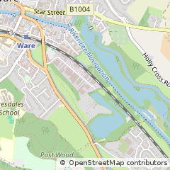Map of Ware, Hertfordshire