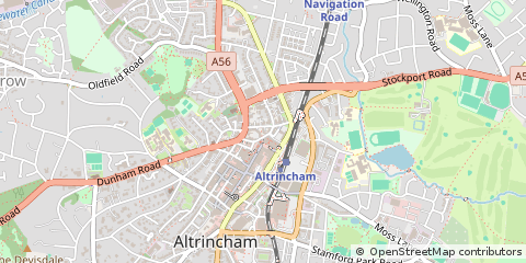 Map of Altrincham, Cheshire