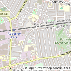 Map of Birmingham, West Midlands