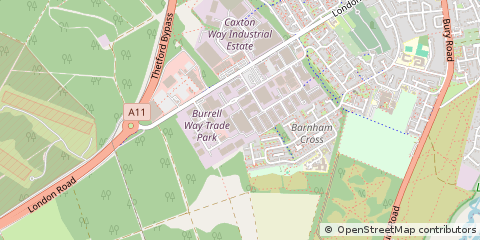 Map of Thetford, Norfolk