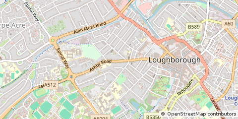 Map of Loughborough, Leicestershire