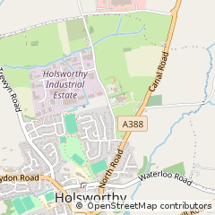 Map of Holsworthy, Devon