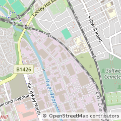 Map of Gateshead, Tyne and Wear
