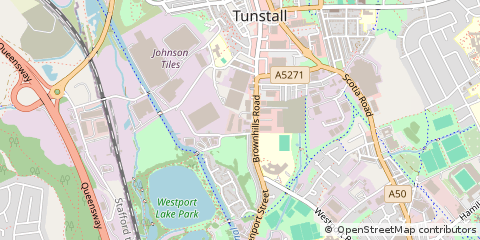 Map of Stoke on Trent, Staffordshire