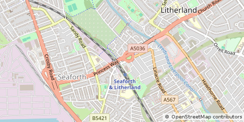 Map of Litherland, Liverpool