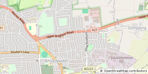 Map of Worthing, West Sussex