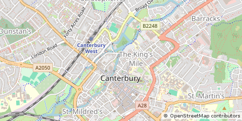Map of Canterbury, Kent
