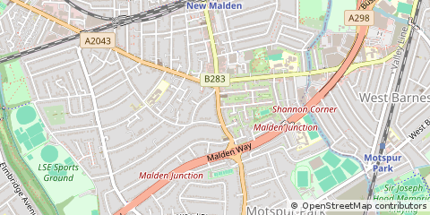 Map of NEW Malden, Surrey