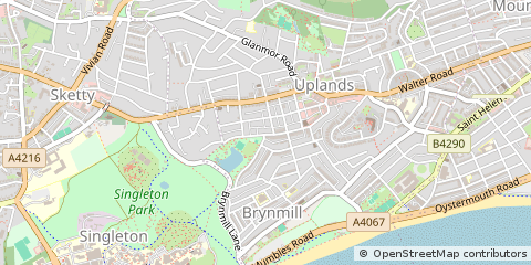 Map of Uplands, Swansea