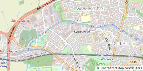 Map of Warwick, Warwickshire