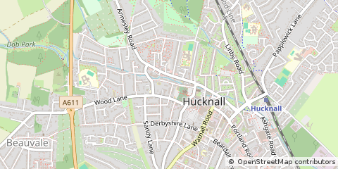 Map of Hucknall, Nottingham