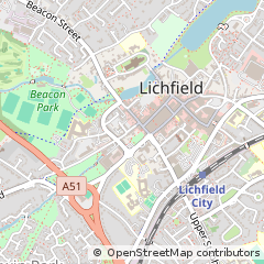 Map of Lichfield, Staffordshire