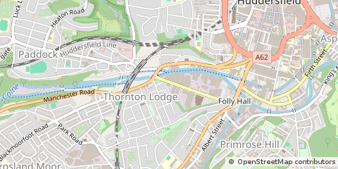 Map of Huddersfield, West Yorkshire