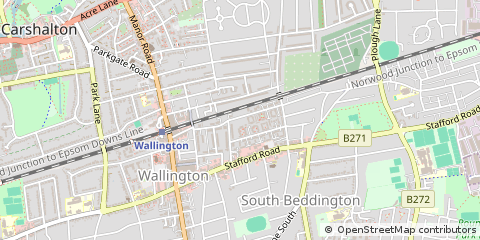 Map of Wallington, Surrey