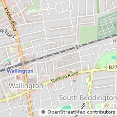 Map of Wallington, Surrey
