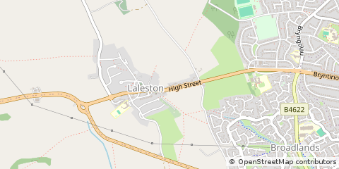 Map of Bridgend, MID Glamorgan