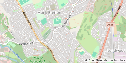 Map of Barnsley, South Yorkshire
