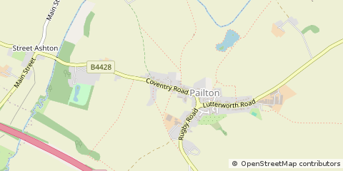 Map of Rugby, Warwickshire