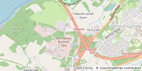 Map of Bangor, Denbighshire