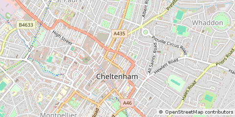 Map of Cheltenham, Gloucestershire