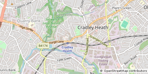 Map of Cradley Heath, West Midlands