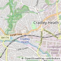 Map of Cradley Heath, West Midlands