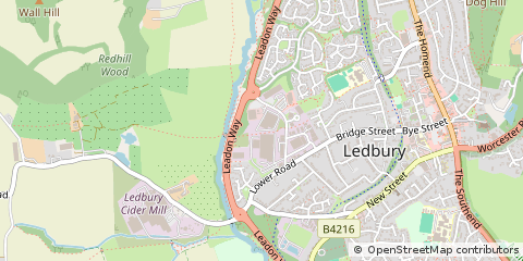 Map of Ledbury, Herefordshire