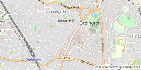 Map of Orpington, Kent