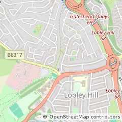 Map of Gateshead, Tyne and Wear