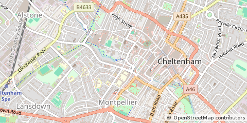 Map of Cheltenham, Gloucestershire