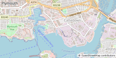 Map of Plymouth, Devon
