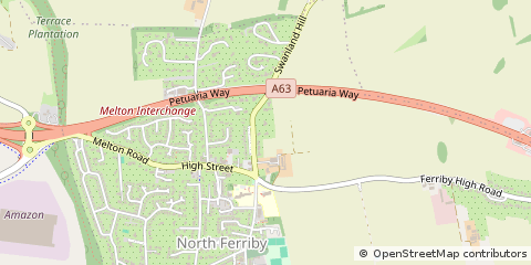 Map of North Ferriby, East Riding of Yorkshire