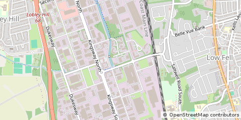 Map of Gateshead, Tyne & Wear