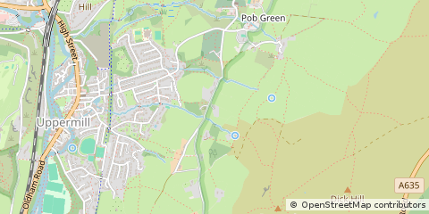 Map of Oldham, Lancashire